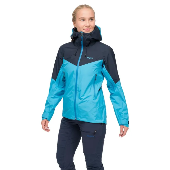 Bergans Of Norway Shell Jackets Rabot Light 3l Shell Jacket Aqua Lagoon Navy Blue 8211 Women