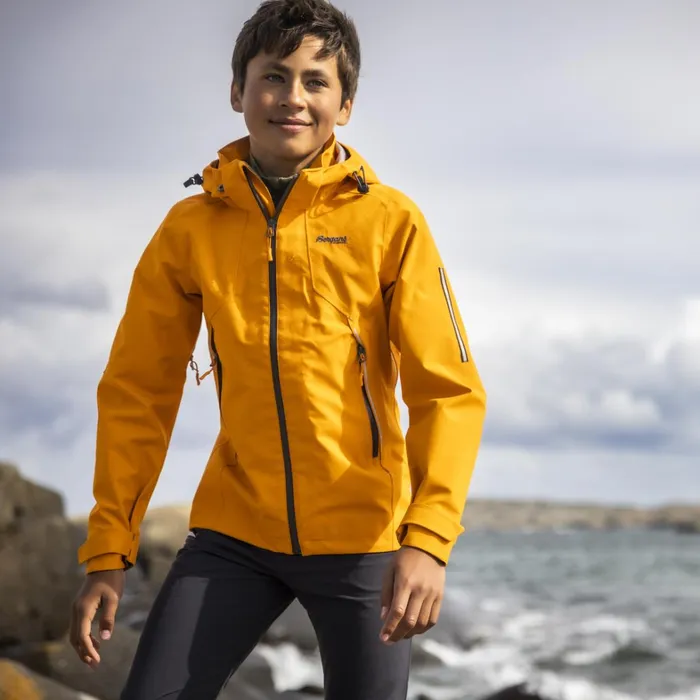 Bergans Of Norway Shell Jackets Sjoa 3l Youth Jacket Cloudberry Yellow 8211 Kids