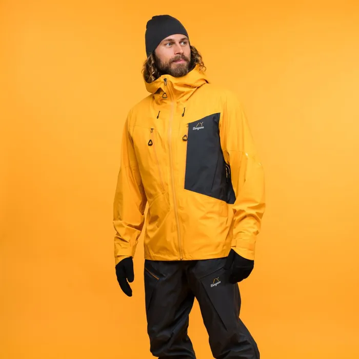 Bergans Of Norway Shell Jackets Y Mountainline Breathe 3l Shell Jacket Mango Yellow 8211 Men