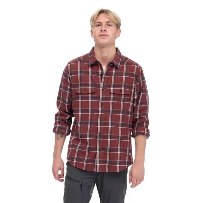 Bergans Of Norway Shirts Tovdal Shirt Amarone Red Dark Shadow Grey Check 8211 Men