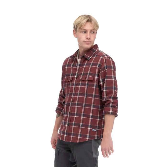 Bergans Of Norway Shirts Tovdal Shirt Amarone Red Dark Shadow Grey Check 8211 Men
