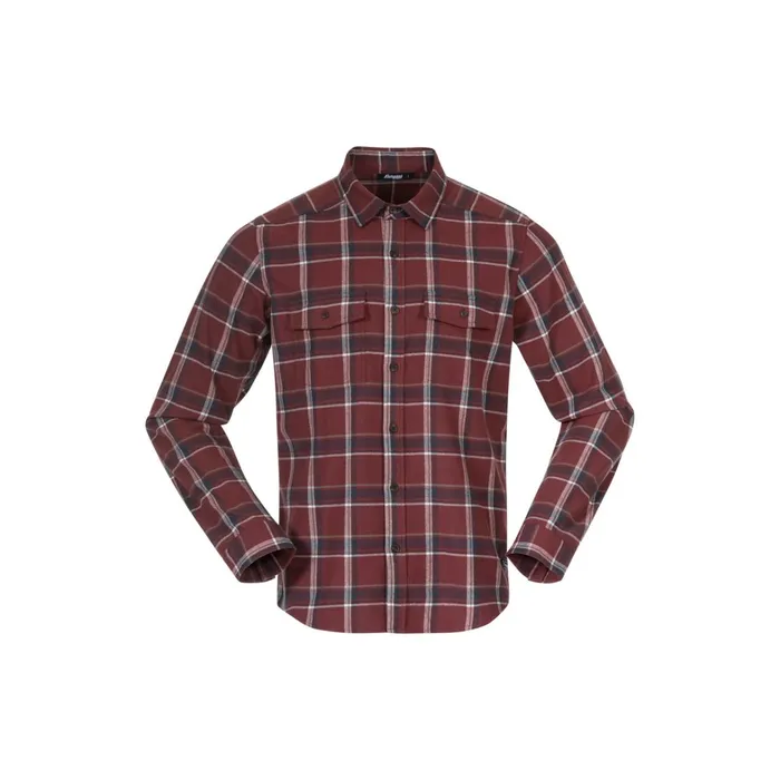 Bergans Of Norway Shirts Tovdal Shirt Amarone Red Dark Shadow Grey Check 8211 Men