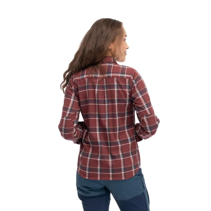 Bergans Of Norway Shirts Tovdal W Shirt Amarone Red Dark Shadow Grey Check 8211 Women