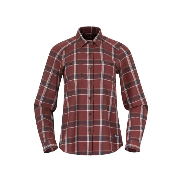 Bergans Of Norway Shirts Tovdal W Shirt Amarone Red Dark Shadow Grey Check 8211 Women