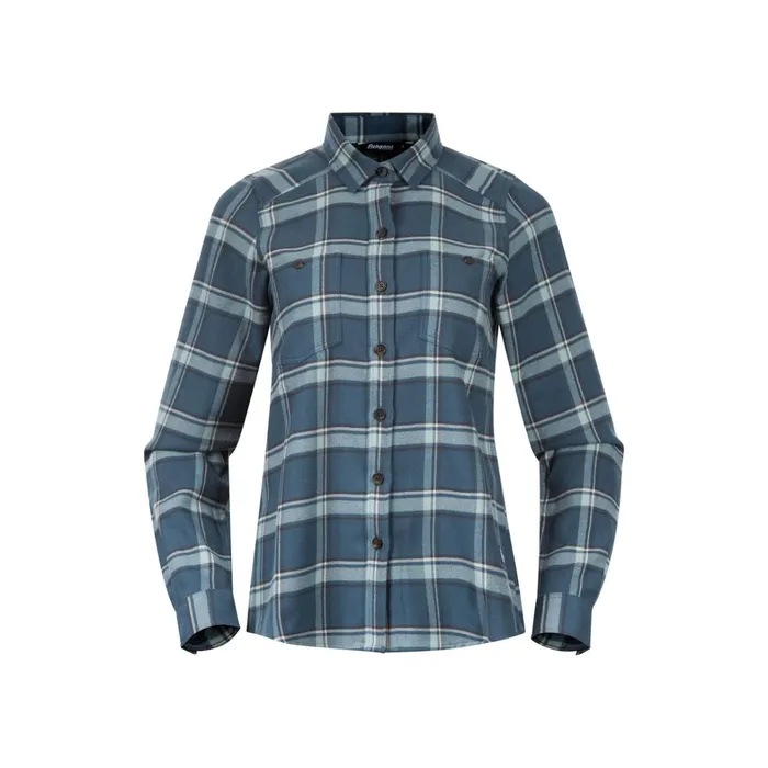 Bergans Of Norway Shirts Tovdal W Shirt Orion Blue Misty Forest Check 8211 Women