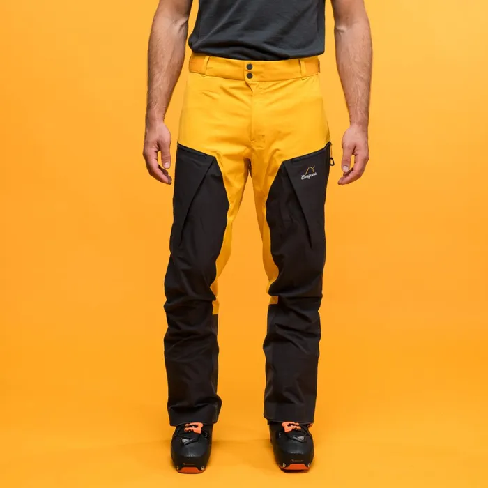 Bergans Of Norway Ski Pants Y Mountainline Hybrid Softshell Pants Mango Yellow Dark Shadow Grey 8211 Men