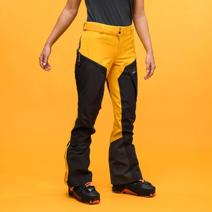 Bergans Of Norway Ski Pants Y Mountainline Hybrid Softshell Pants Mango Yellow Dark Shadow Grey 8211 Women