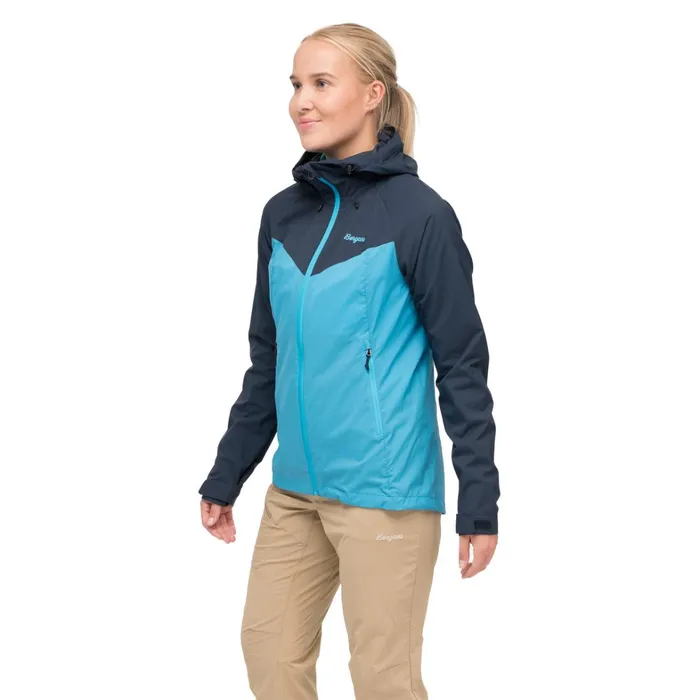 Bergans Of Norway Softshell Jackets Rabot Windbreaker Jacket Aqua Lagoon Navy Blue 8211 Women