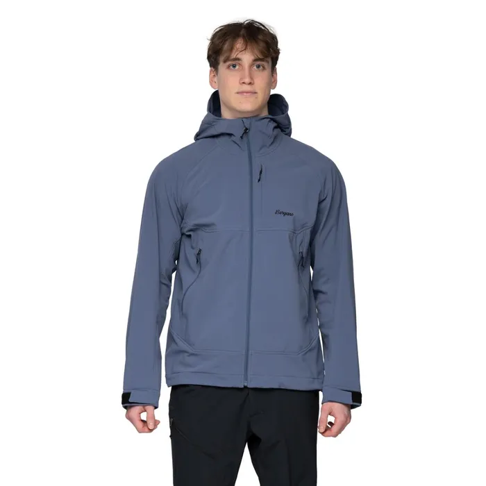 Bergans Of Norway Softshell Jackets Vaagaa Softshell Jacket Hood Granite Blue 8211 Men Bergans Of Norway Softshell Jackets Vaagaa Softshell Jacket Hood Granite Blue 8211 Men