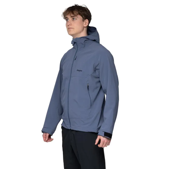 Bergans Of Norway Softshell Jackets Vaagaa Softshell Jacket Hood Granite Blue 8211 Men