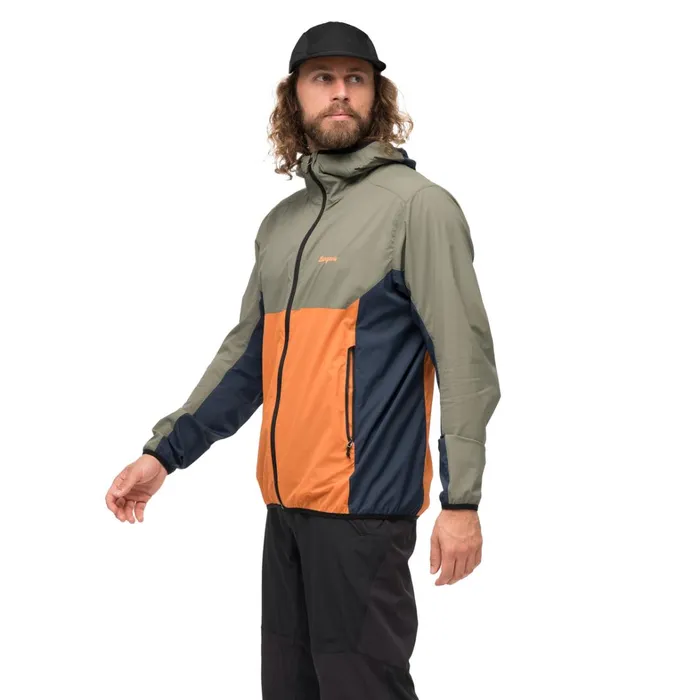 Bergans Of Norway Softshell Jackets Vaagaa Windbreaker Jacket Faded Orange Green Mud 8211 Men