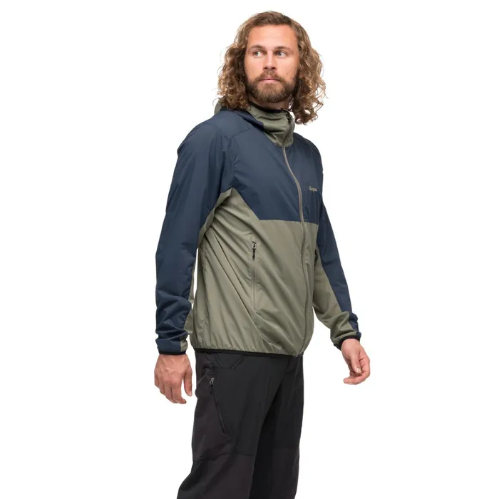 Bergans Of Norway Softshell Jackets Vaagaa Windbreaker Jacket Green Mud Navy 8211 Men