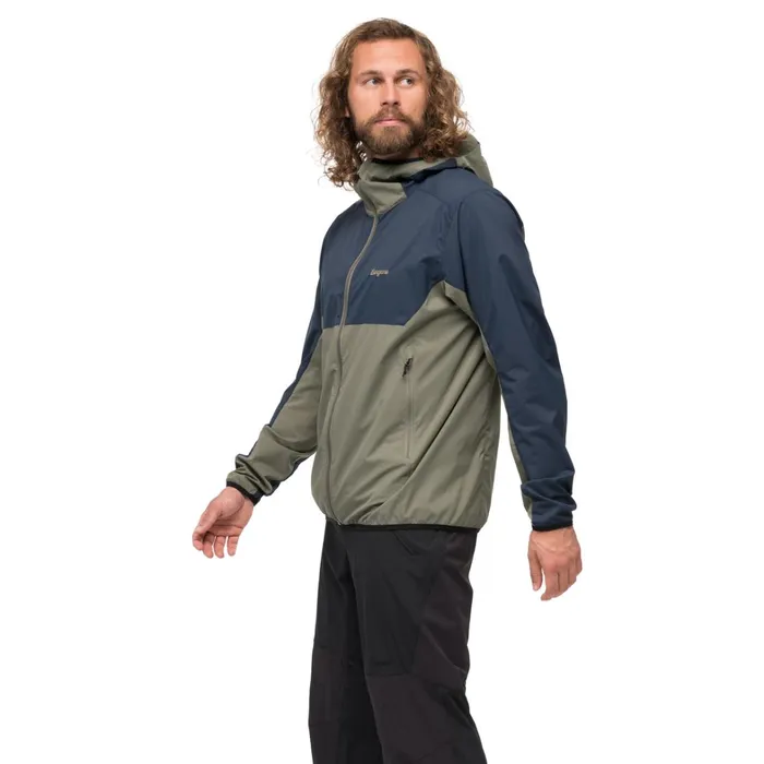 Bergans Of Norway Softshell Jackets Vaagaa Windbreaker Jacket Green Mud Navy 8211 Men