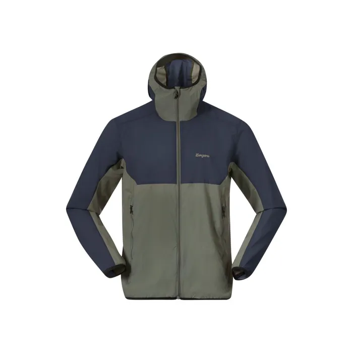 Bergans Of Norway Softshell Jackets Vaagaa Windbreaker Jacket Green Mud Navy 8211 Men