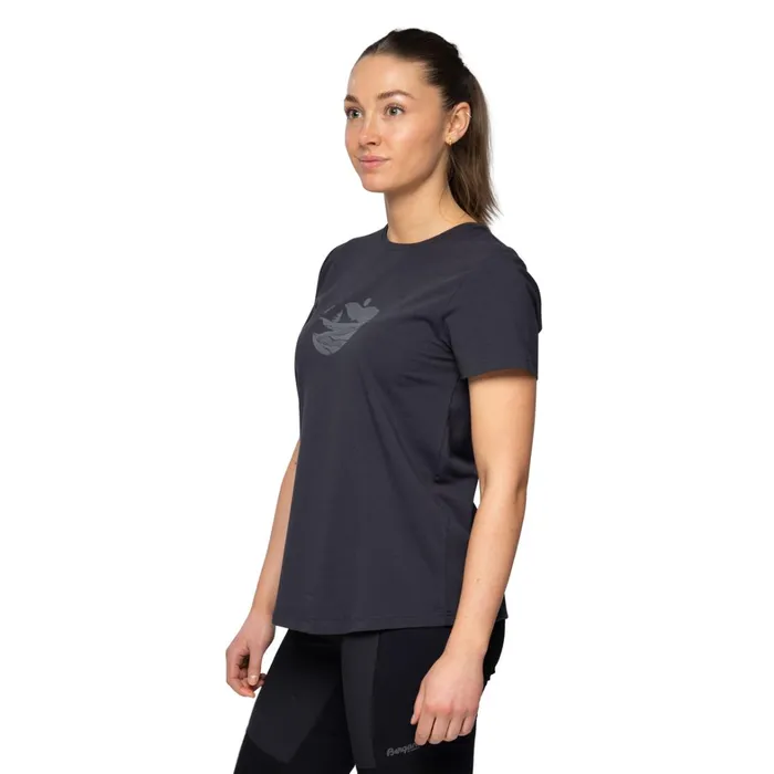 Bergans Of Norway TShirts Nordmarka Organic Cotton Print Tee Dark Shadow Grey Dark Shadow Grey Sunset 8211 Women