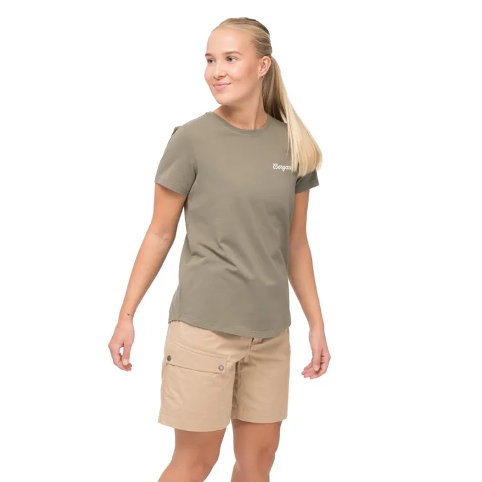 Bergans Of Norway TShirts Nordmarka Organic Cotton Print Tee Green Mud 8211 Women