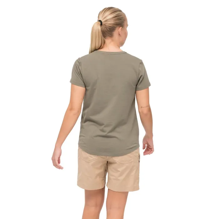 Bergans Of Norway TShirts Nordmarka Organic Cotton Print Tee Green Mud 8211 Women