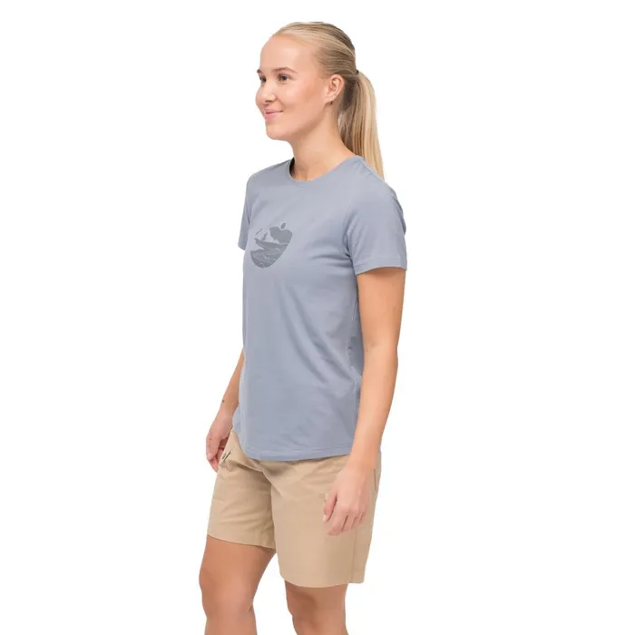 Bergans Of Norway TShirts Nordmarka Organic Cotton Print Tee Husky Blue Husky Blue Sunset 8211 Women