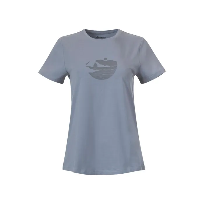 Bergans Of Norway TShirts Nordmarka Organic Cotton Print Tee Husky Blue Husky Blue Sunset 8211 Women
