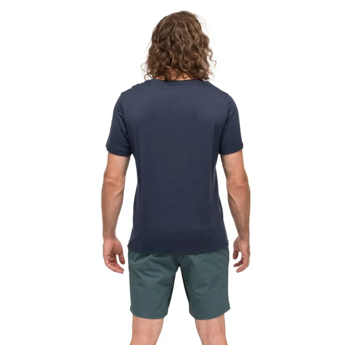 Bergans Of Norway TShirts Rabot Emblem Wool Tee Navy Blue 8211 Men