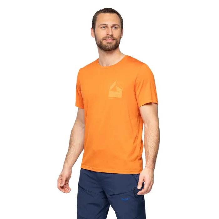 Bergans Of Norway TShirts Rabot Mount Wool Tee Alert Orange 8211 Men