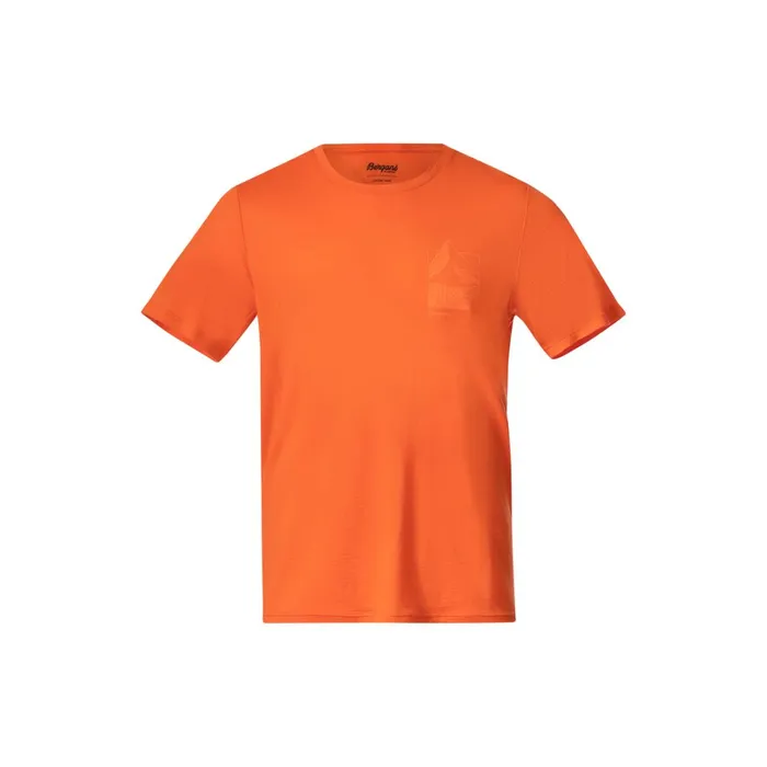 Bergans Of Norway TShirts Rabot Mount Wool Tee Alert Orange 8211 Men