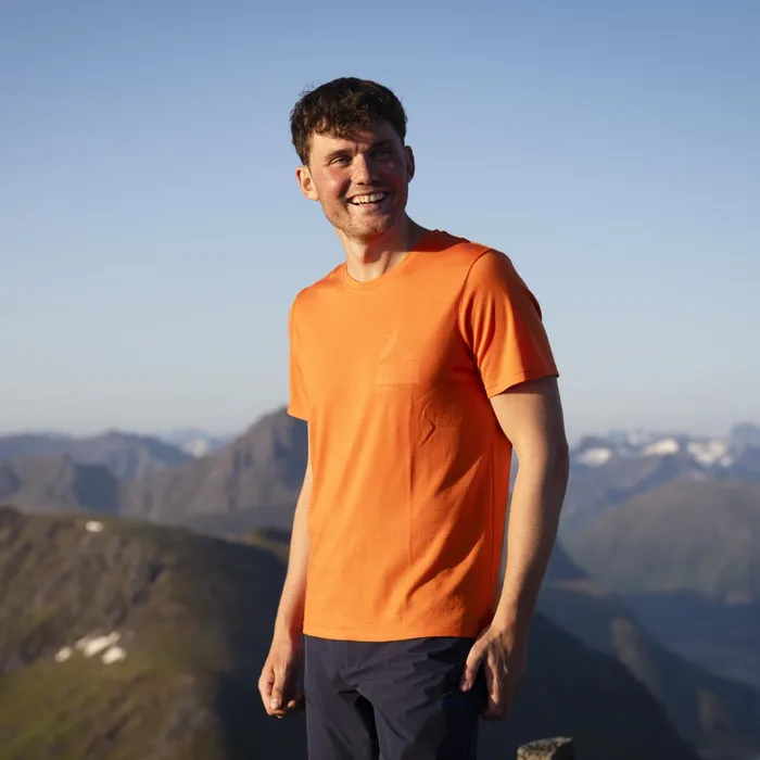 Bergans Of Norway TShirts Rabot Mount Wool Tee Alert Orange 8211 Men