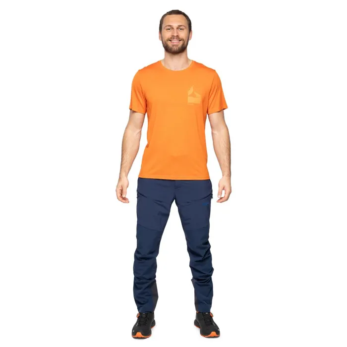 Bergans Of Norway TShirts Rabot Mount Wool Tee Alert Orange 8211 Men