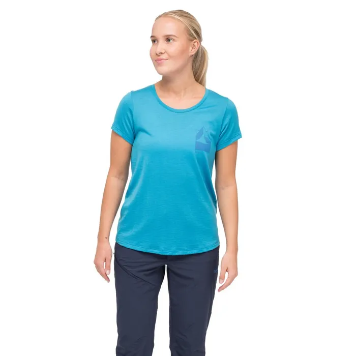 Bergans Of Norway TShirts Rabot Mount Wool Tee Aqua Lagoon 8211 Women