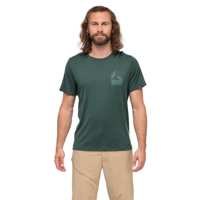 Bergans Of Norway TShirts Rabot Mount Wool Tee Duke Green 8211 Men