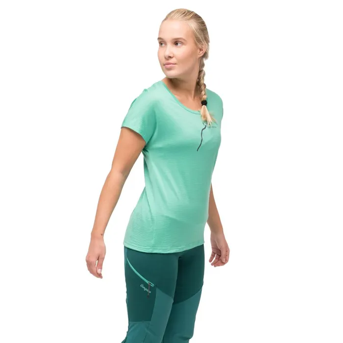 Bergans Of Norway TShirts Tind Altitude Merino Tee Light Malachite Green 8211 Women