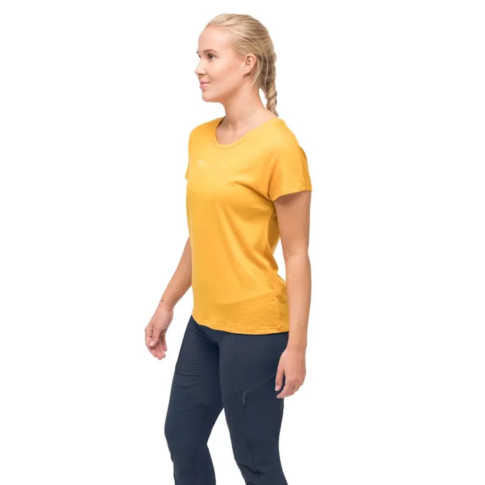 Bergans Of Norway TShirts Tind Crux Merino Tee Marigold Yellow Buttercup Yellow Moon Peak 8211 Women