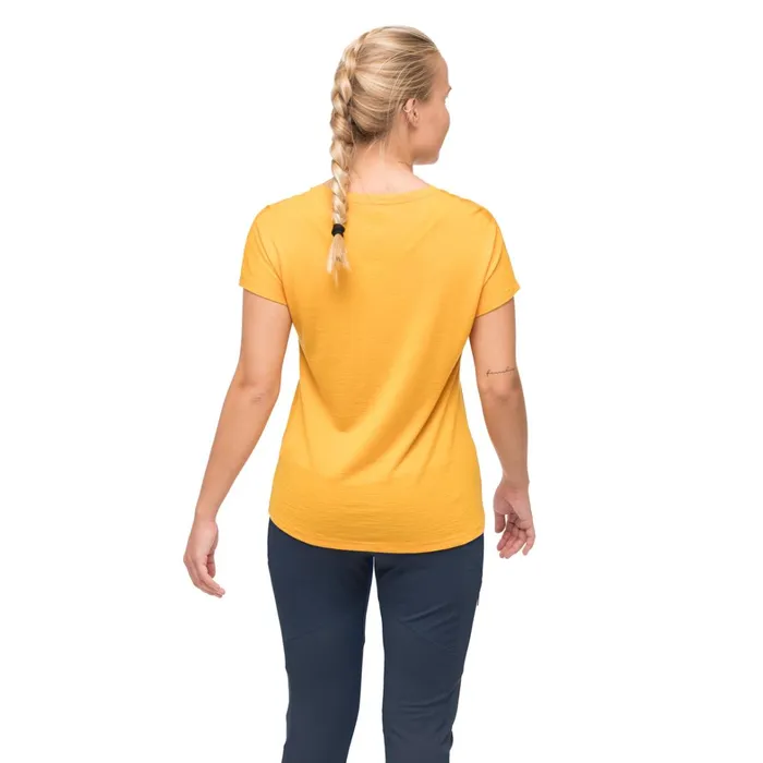 Bergans Of Norway TShirts Tind Crux Merino Tee Marigold Yellow Buttercup Yellow Moon Peak 8211 Women