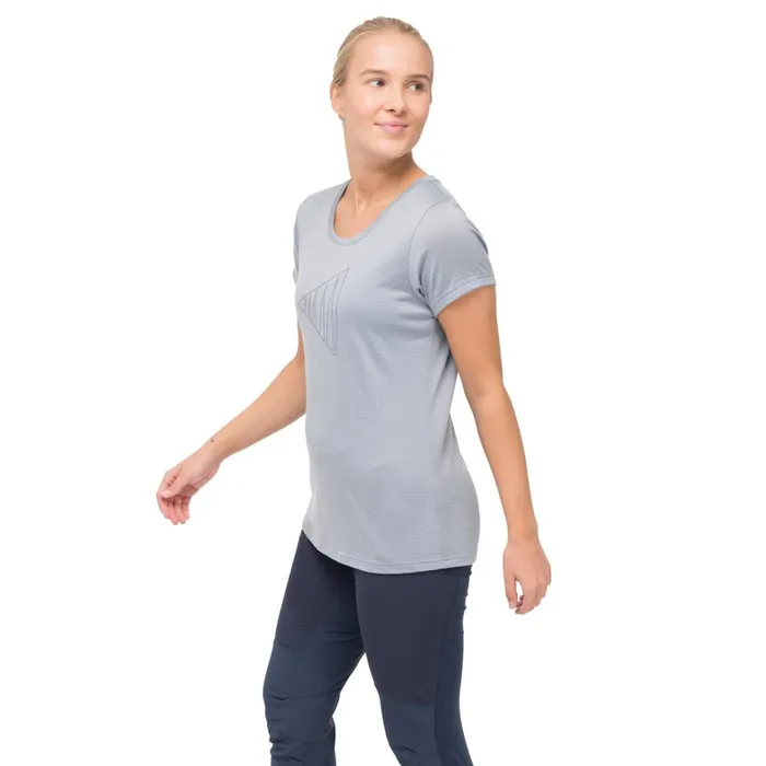 Bergans Of Norway TShirts Vaagaa Adventure Merino Tee Husky Blue 8211 Women