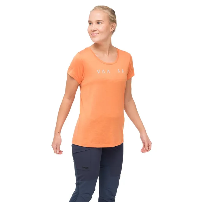Bergans Of Norway TShirts Vaagaa Explore Merino Tee Faded Orange 8211 Women