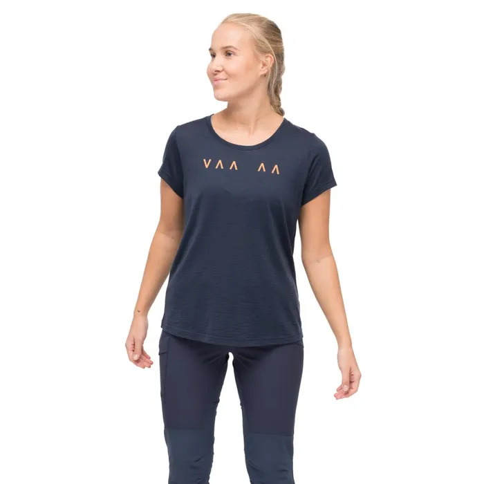 Bergans Of Norway TShirts Vaagaa Explore Merino Tee Navy Blue 8211 Women
