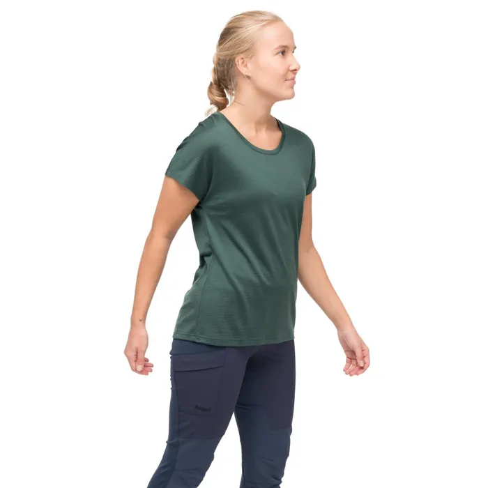 Bergans Of Norway TShirts Whenever Merino Tee Duke Green 8211 Women