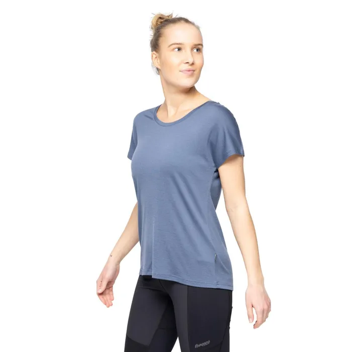 Bergans Of Norway TShirts Whenever Merino Tee Granite Blue 8211 Women