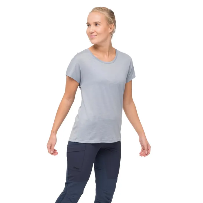 Bergans Of Norway TShirts Whenever Merino Tee Husky Blue 8211 Women