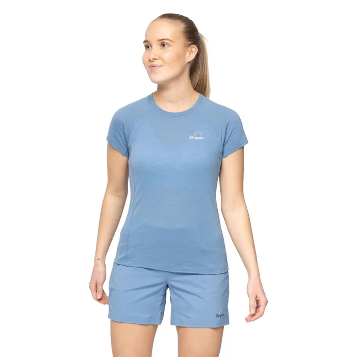 Bergans Of Norway TShirts Y Lightline Merino Tee Elemental Blue 8211 Women