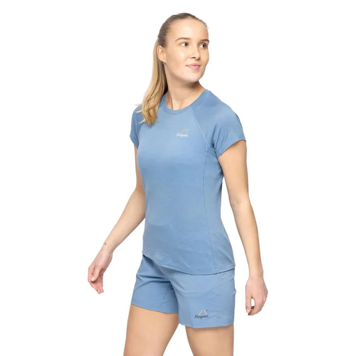 Bergans Of Norway TShirts Y Lightline Merino Tee Elemental Blue 8211 Women