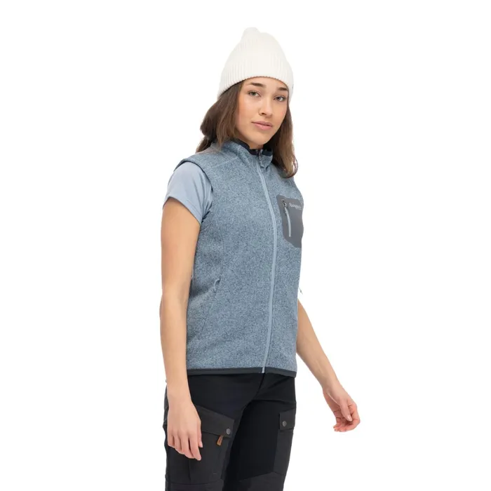 Bergans Of Norway Vests Kamphaug Knitted Vest Husky Blue 8211 Women