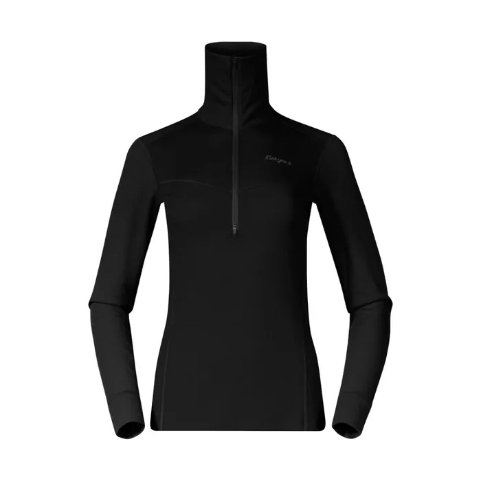 Bergans Of Norway Wool Longsleeved Shirts InnerDual Merino Half Zip Black 8211 Women Bergans Of Norway Wool Longsleeved Shirts InnerDual Merino Half Zip Black 8211 Women