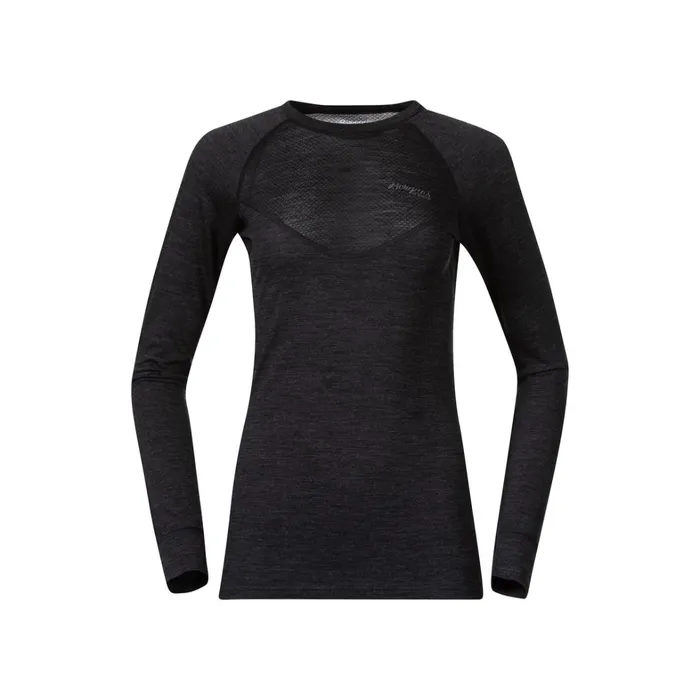Bergans Of Norway Wool Longsleeved Shirts InnerLight W Long Sleeve Solid Charcoal 8211 Women