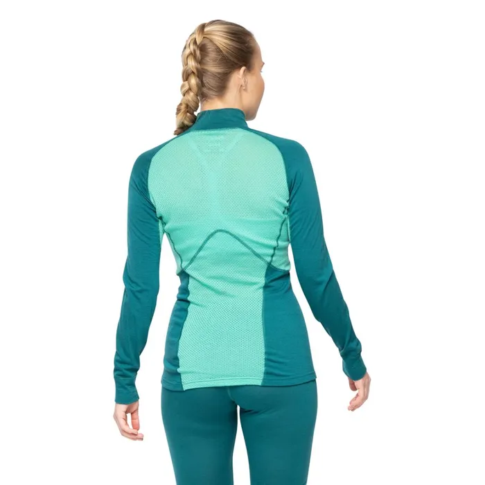 Bergans Of Norway Wool Longsleeved Shirts InnerPure Merino Half Zip Malachite Green Light Malachite Green 8211 Women