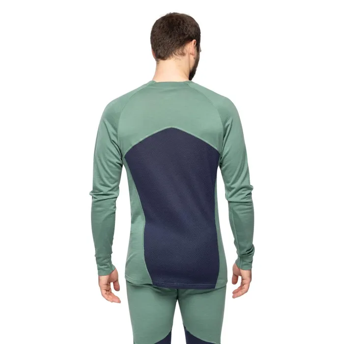 Bergans Of Norway Wool Longsleeved Shirts InnerPure Merino Long Sleeve Dark Jade Green Navy Blue 8211 Men