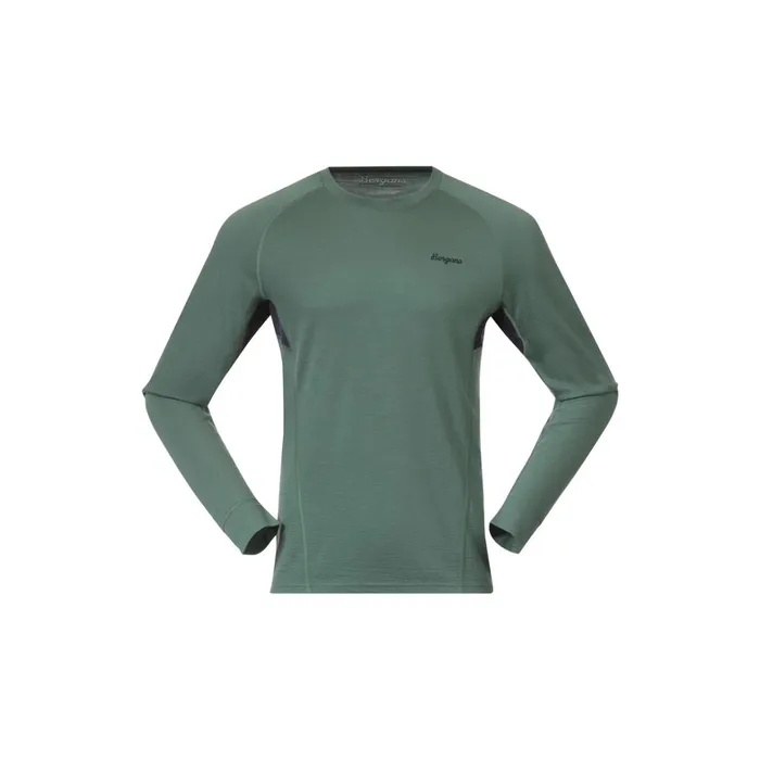 Bergans Of Norway Wool Longsleeved Shirts InnerPure Merino Long Sleeve Dark Jade Green Navy Blue 8211 Men