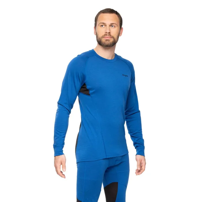 Bergans Of Norway Wool Longsleeved Shirts InnerPure Merino Long Sleeve Dusty Space Blue Black 8211 Men