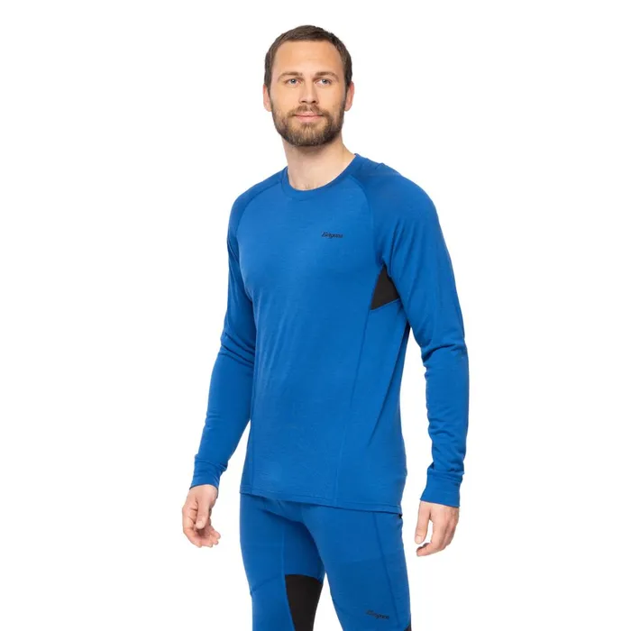 Bergans Of Norway Wool Longsleeved Shirts InnerPure Merino Long Sleeve Dusty Space Blue Black 8211 Men