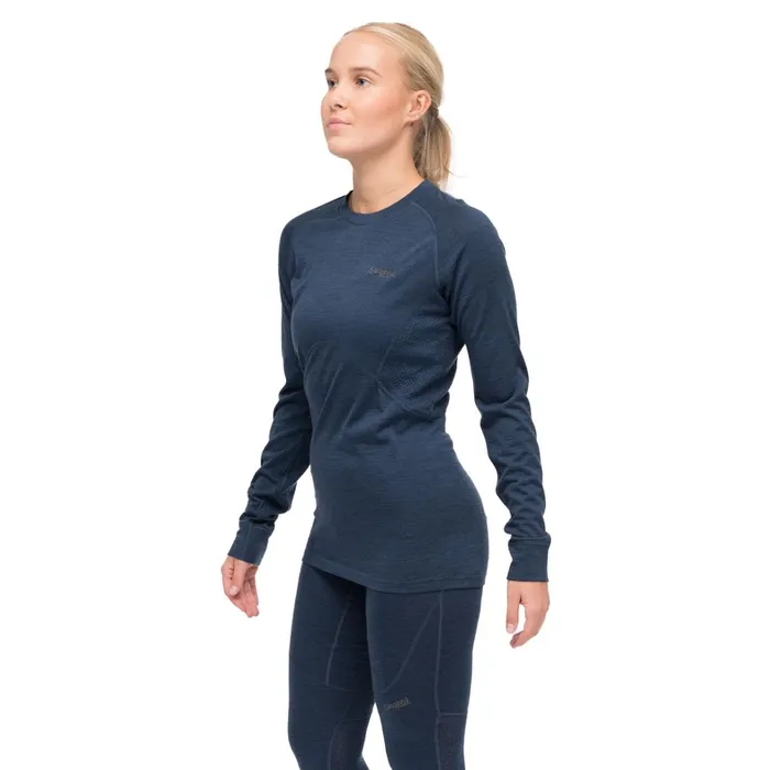 Bergans Of Norway Wool Longsleeved Shirts InnerPure W Long Sleeve Navy Blue 8211 Women